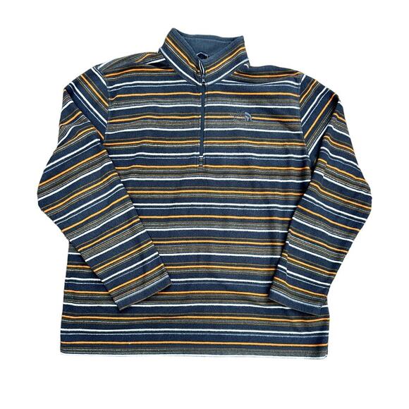 The North Face retro style striped quarterzip fleece jacket size 2XL - Picture 1 of 3